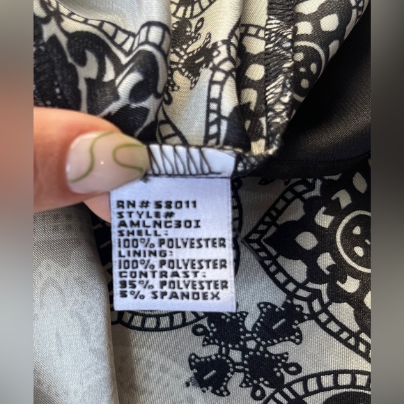 Sangria Black Silver Halter Top Silk Scarf Skirt Dress | Size 6 | Worn Once - Picture 8 of 8